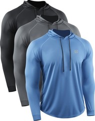 NELEUS Men’s Long Sleeve Athletic Shirt Workout Running Shirts with Hoods,514…