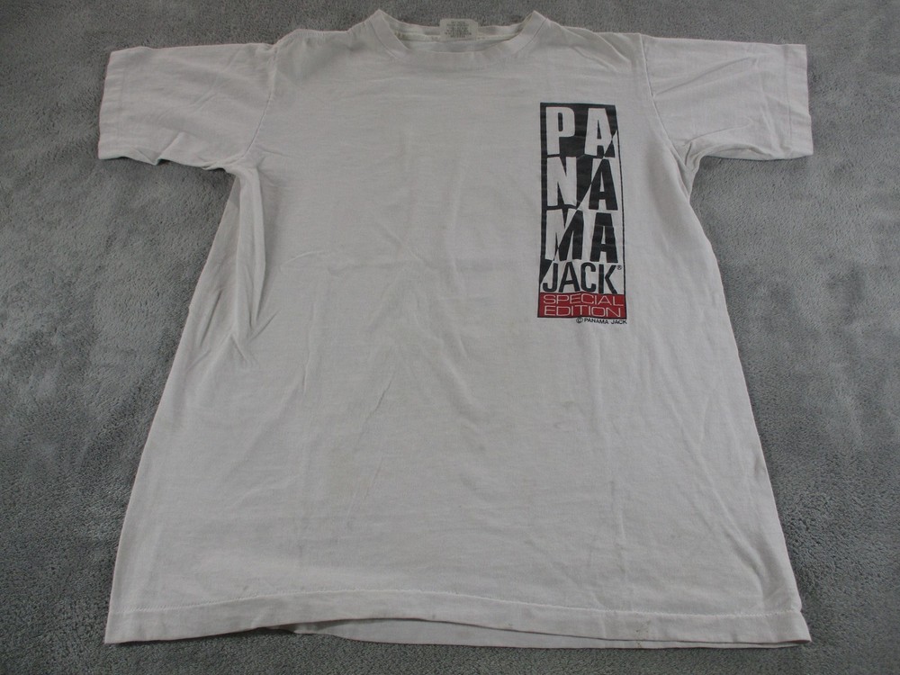 Vintage Panama Jack Shirt Mens Large White Special Edition Graphic Made USA