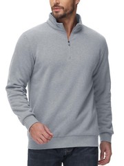Mens Quarter Zip Sherpa Lined Sweatshirts Fleece Heavyweight Pullover Warm Shirt