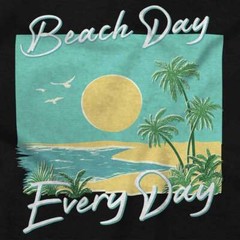 Retro Beach Day Every Day Summer Sunrise Womens or Mens Crewneck T Shirt Tee