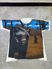 Vintage 1991 Bear Nature Wildlife All Over Print Tee XL