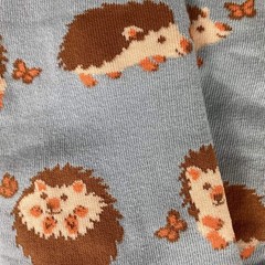 Womens Premium Comfort Animal Socks Hedgehog Grey 4-10