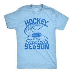 Mens Hockey Is My Favorite Season T Shirt Funny Winter Canada Sports Novelty Tee
