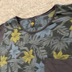 LOST Shirt Men M Slim Floral Black Skate Surf Island Hawaiian Y2k Pocket Tee M