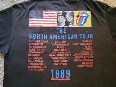 Vintage Rolling Stones Shirt XL Black Steel Wheels Tour 1989 USA