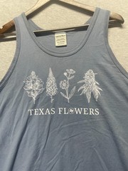 ComfortWash by Hanes Tank Top Men 2XL Slate Blue Graphic Texas Flowers Ring Spun