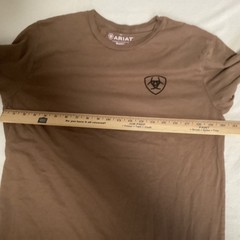 Ariat Mens Brown Graphic T-Shirt Large Buckle Exclusive Land of the Free Flag