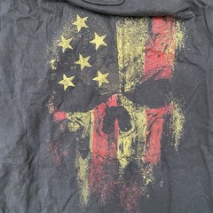 Grunt Style Mens Skull American Flag Graphic T Shirt Black MEDIUM Casual Cotton