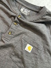 Carhartt Mens 3XL Short Sleeve Henley Loose Fit Work Wear 1 Pocket Construction