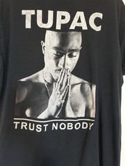 Tupac “Trust Nobody” Men’s Black Graphic T-shirt Iconic Image Sz L On 2Pac Label