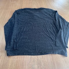 Old Navy Soft-Washed Henley Shirt XXL Dark Charcoal Long Sleeve Marled Knit