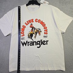 Wrangler Cowboys Shirt Men XL White Cowboy Horse Classic Western Casual Logo NWT