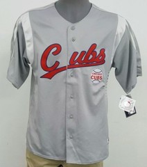 True Fan MLB Genuine Merch Chicago Cubs Grey Men’s Jersey Shirt NWT L XL 2XL
