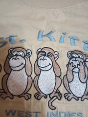 St. Kitts West Indies Embroidered T-Shirt Size Large Made in India