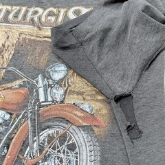 1991 Sturgis Halrey Davidson 3D Emblem Faded Black T Shirt Large VTG