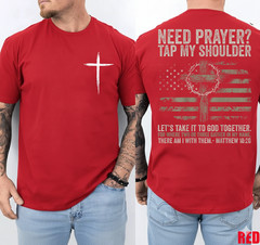 Need Prayer Tap My Shoulder Bible Verse Christian Two Side T-Shirt