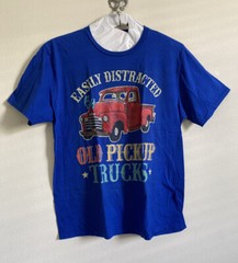 Easily Distracted By Old Pickup Trucks Classic Cars T-Shirt Sz XL 23” W x 28”H