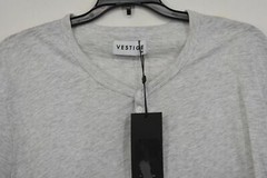 Vestige Mens Gray Short Sleeve Henley Neck Slips On Over Head Casual T-Shirt