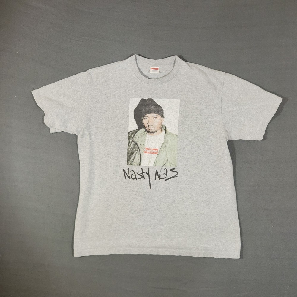 Supreme Nast Naz Shirt Mens Size Large Gray Streetwear Fashion