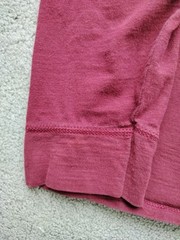 Hanes X-temp Mens L Maroon Henley Tee Shirt Flaws Pit 21.5″ Length 28″