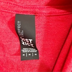 District Mens Perfect Tri Heather Red Lightweight Long Sleeve T-Shirt Hoodie Med