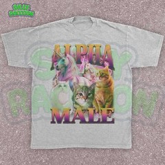 Alpha Male Kitten Meme Mens Tee, Retro Unicorn Cat Shirt, Sarcastic Cat Dad Gift