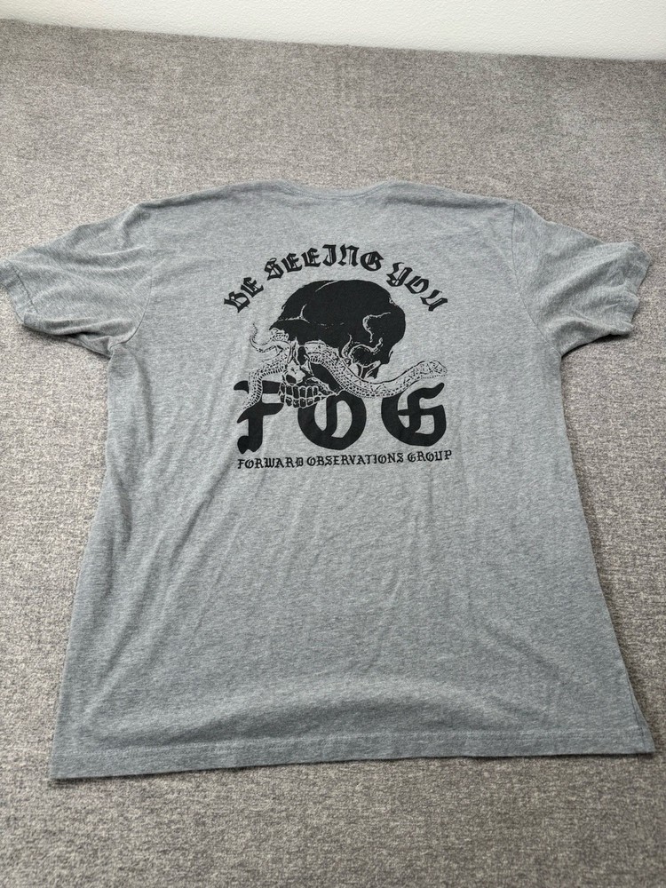 Forward Observations Group Gray T Shirt Adult Extra Large Skull Snake FOG