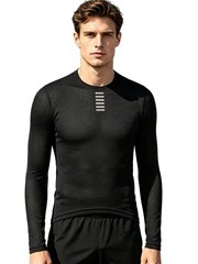 Men Top Hiking Jersey Running Shirt Tight Athletic Asymmetrical Hem Biking Gym