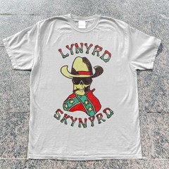 Lynyrd Skynyrd Confederate Skull Unisex White Cotton T-shirt S-5XL