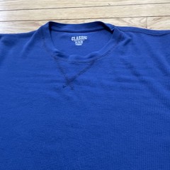 Old Navy Classic Thermal Pique Knit Tee Shirt Men XL Blue Crew Neck Tee Basic
