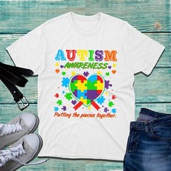 Autism Awareness Putting The Pieces Together T-Shirt Puzzle Pieces Autism Top