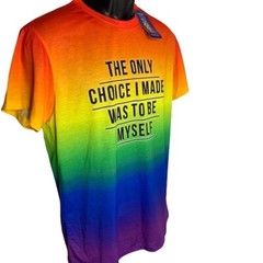Mens Pride Shirt Tie Dye The Only Choice Was To Be Myself Sz M Short Sleeve