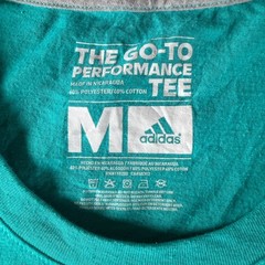 Adidas Go-To Performance Tee Teal Green Climalite Short Sleeve Shirt Mens Medium