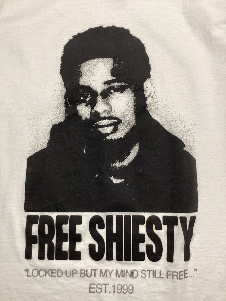 Pooh Shiesty Free Sheisty Shirt Size L White Hip Hop