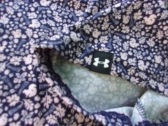 NWT Under Armour Loose Fit golf polo, men’s L, blue, pink squirrels, poly., $70