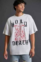 Forever 21 XL Men’s T-Shirt White Red Black Reaper Graphic Embroidered NWT