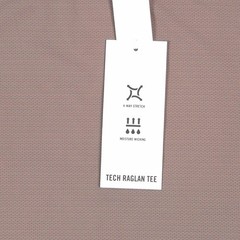Kenneth Cole Tech Raglan Active Tee Shirt Sz. M Rose Taupe Stretch Curved Hem