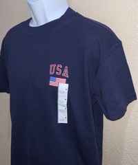 Crewneck NAVY Blue USA flag print Soft feel Goodfellow Cotton Blend M or XXL