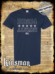 DD214 Alumni Stars USA Flag Military T-Shirt Army Marines Navy Air Force Veteran
