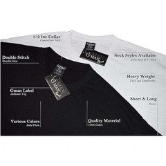 Three (3) Individually Wrapped Gman Sports T-Shirt Soft style Cotton Heavyweight