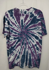New Tie Dye Men’s T-Shirt Purple Blue Adult Large Multicolor Summer Spiral