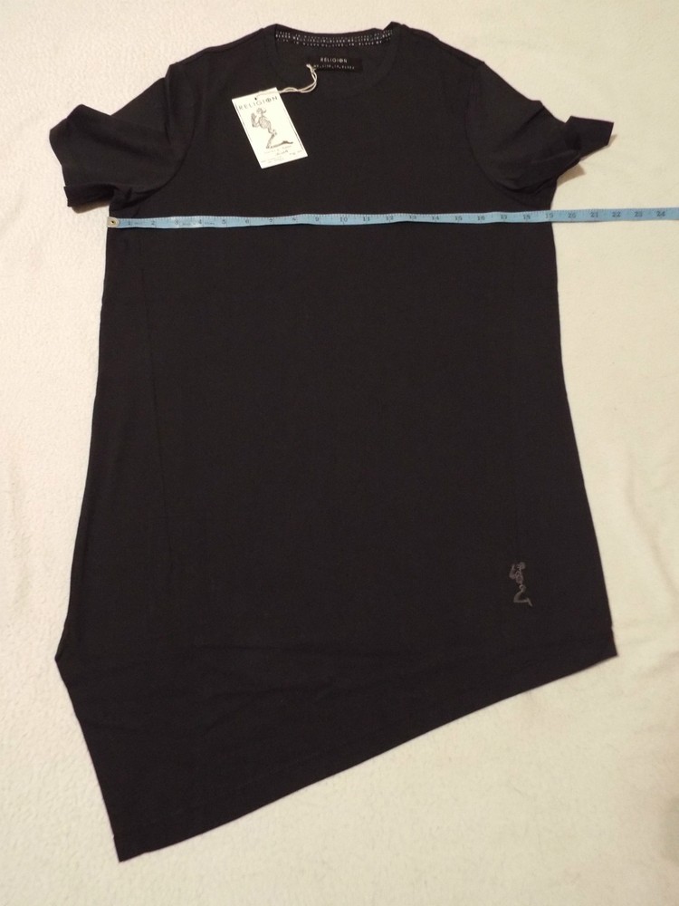 RELIGION Mens Asymmetric T-Shirt | XS | S | RRP £25 | 28% OFF & UK FREEPOST