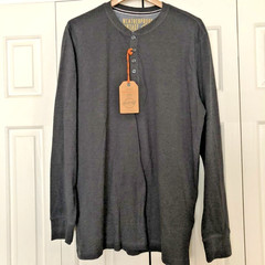 weatherproof long sleeve henley black XL new with tags cotton poly blend