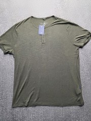 NWT Stone Rose Mens 2XL Short Sleeve Henley Olive Khaki Green Stretch HRT2007