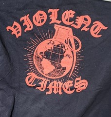 Violent Times “So Far So Good…” Earth-Grenade Black T-Shirt Punk Oi S.H.A.R.P.
