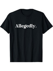 1pc “Allegedly” Funny Cotton T-Shirt for Men – Casual Crew Neck, Slight Str