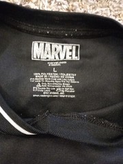 Marvel Spiderman T Shirt Mens Large Black Short Sleeve V Neck Polyester