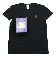 Versace T-Shirt Underwear Mens XL Black Stretch Cotton Medusa Logo AU10005