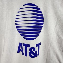 Vintage White T Shirt XL AT&T Cares Cool Graphic Cotton Front Back Hits