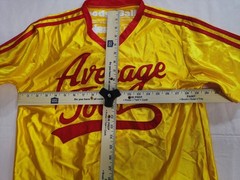 Dodgeball Average Joe’s Sewn Logo Jersey Shirt Mens M Yellow Red Costume Agent
